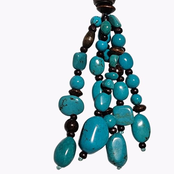 Coldwater Creek Southwest Turquoise Beaded Lariat Necklace  Fashion Jewelry - Picture 4 of 9